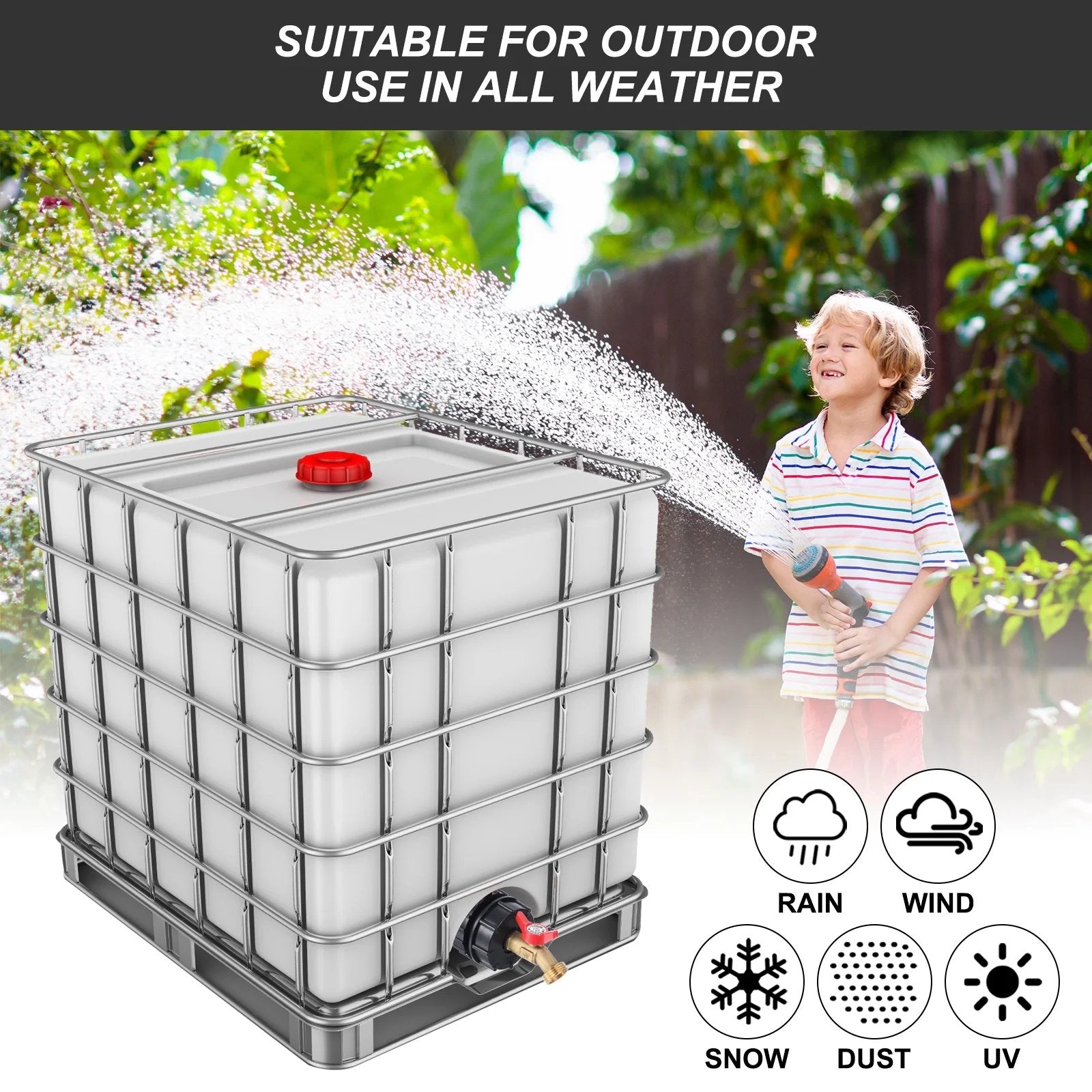 🛠️💧275-330 Gallon IBC Tote Tank Adapter - 2.44" Fine Thread, 1/2" NPT × 3/4" GHT Male Fittings with Garden Hose Quick Connector