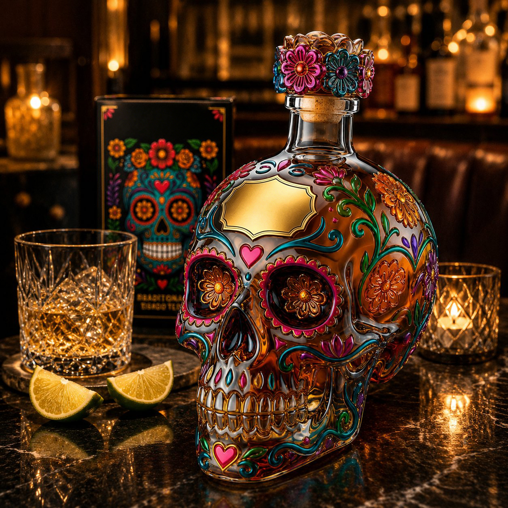 🔥🍷Limited edition Day of the Dead tequila bottle🎁