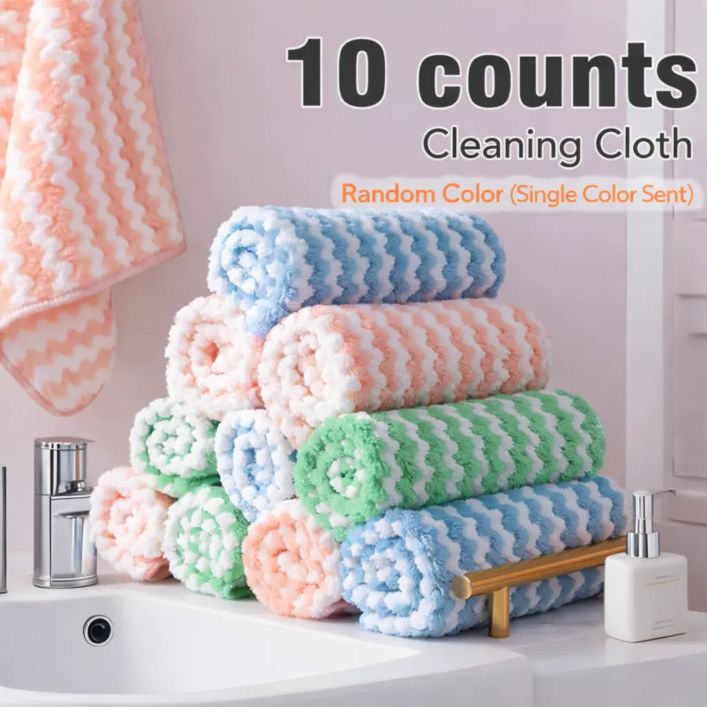 Assorted Microfiber Cleaning Cloths 【10 Counts】