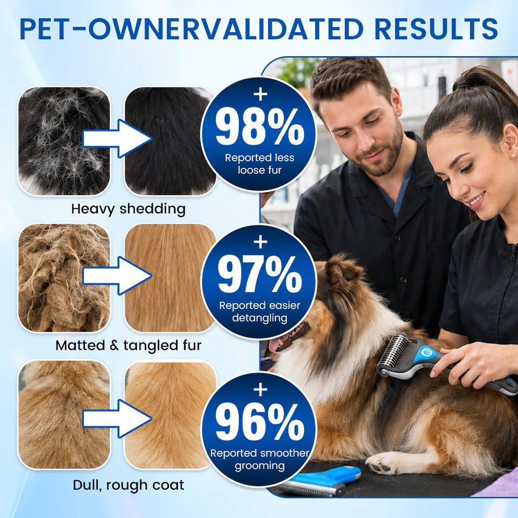🐾 Painless Pet Grooming Brush – Double-Sided De-Shedding & Detangling  Comb