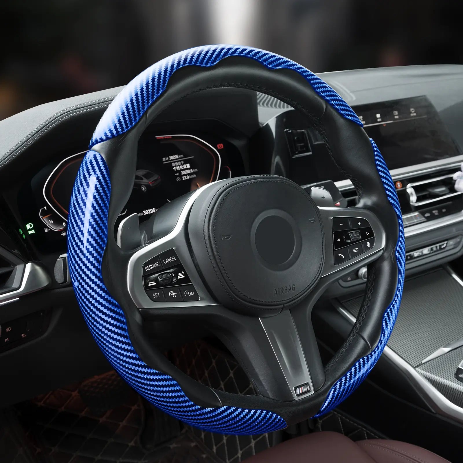 Car Steering Wheel Cover, Non slip Design Steering Wheel Protector, Universal Car Steering Wheel Cover for 15 Inch