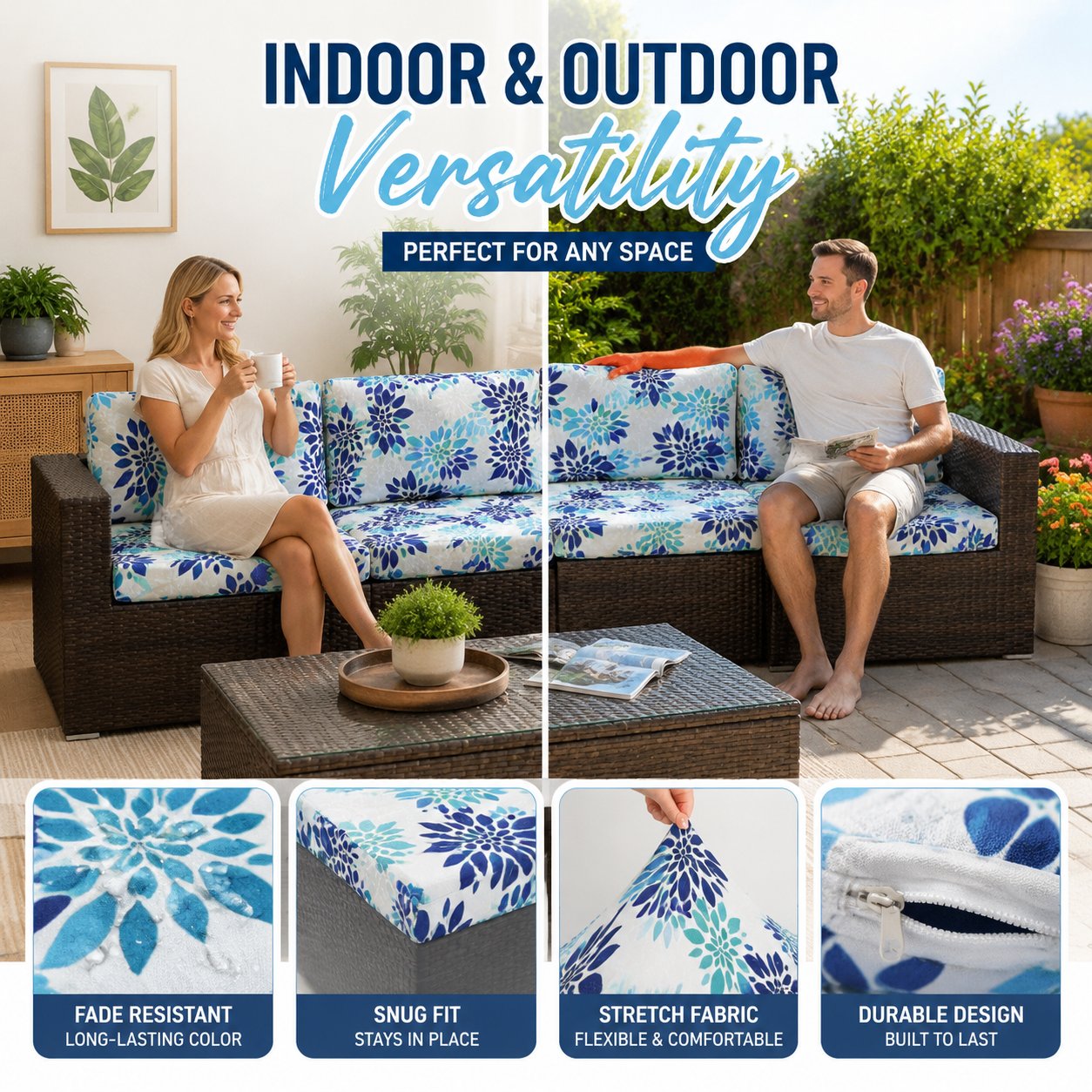 Outdoor Patio Sofa Cushion Covers 🛋️