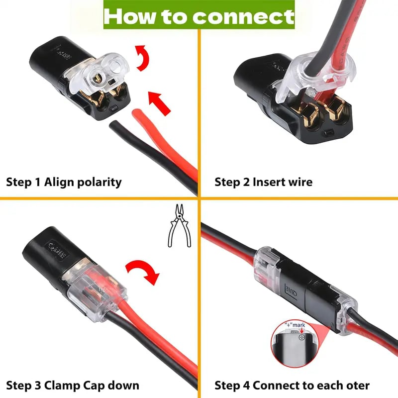 Double-Wire Plug-in Connector Led Light Strip Connectors 1/2/3Pin