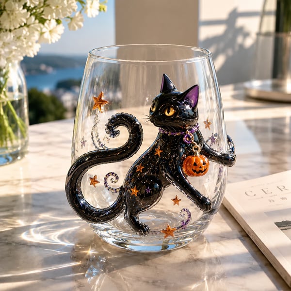🎃👻 3D Halloween Glassware – Artisan Design, Luminous Glow, Perfect for Fall & Festive Sips