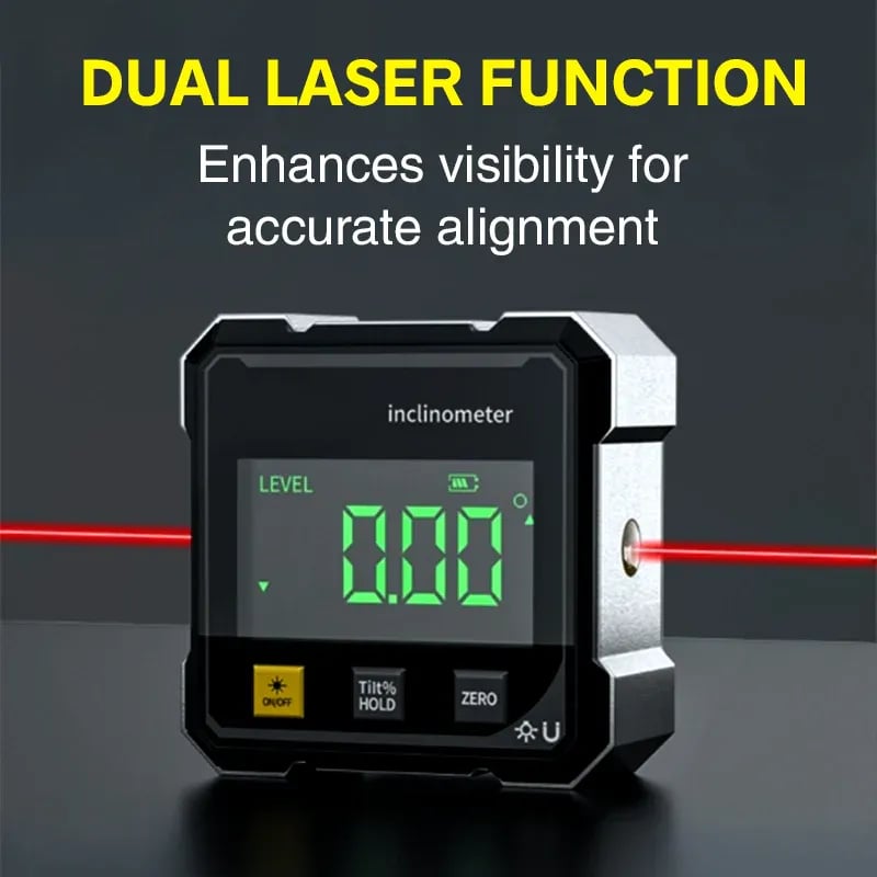 🔥LAST DAY 49% OFF - 🛠️4-Side Magnetic Digital Angle Gauge with Laser