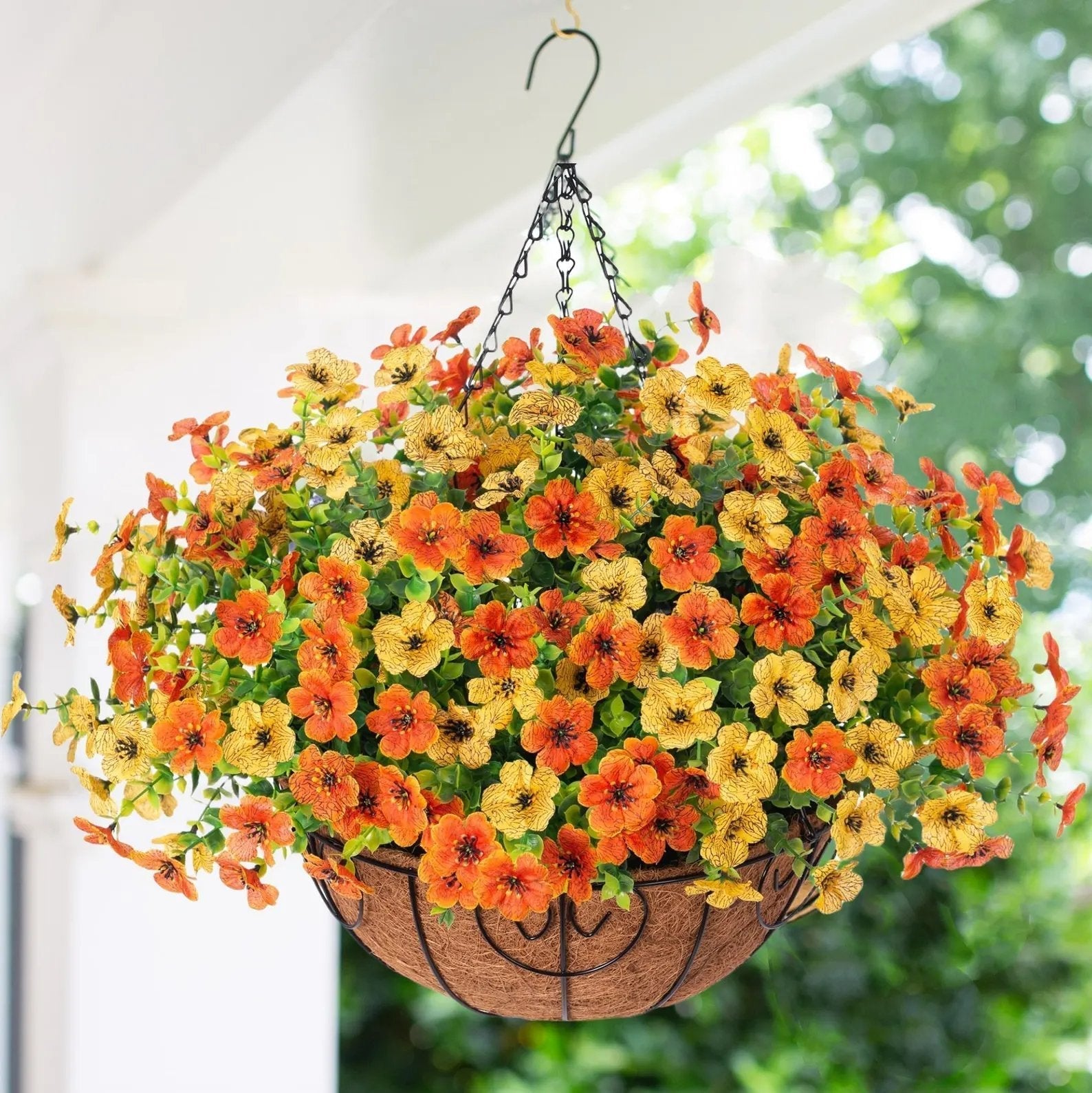 FREE SHIPPING!🔥Simulated Hanging Flower Basket 🌸No Watering💧. No Wilting. Just Perfect Blooms.