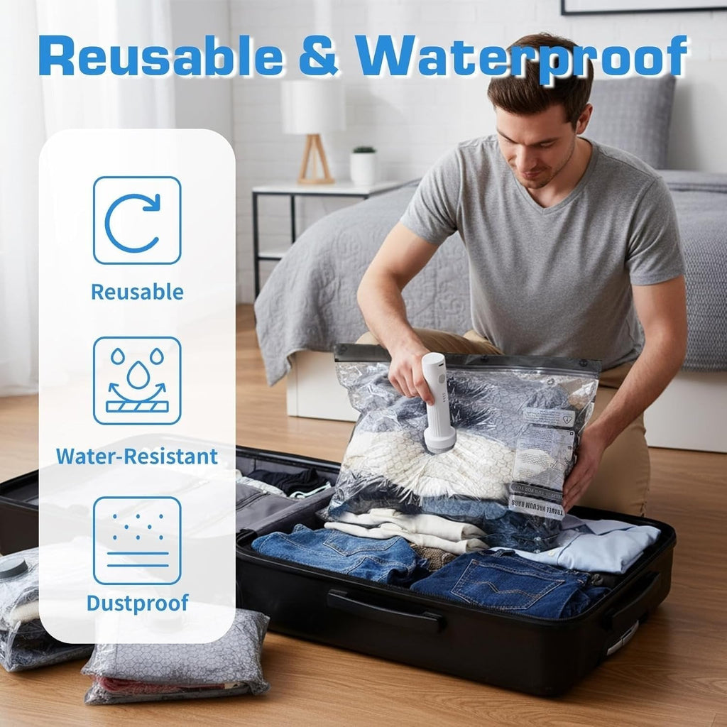 Last Day Hot Sale 49% OFF🔥Rechargeable Vacuum Pump Travel Storage Bag Set