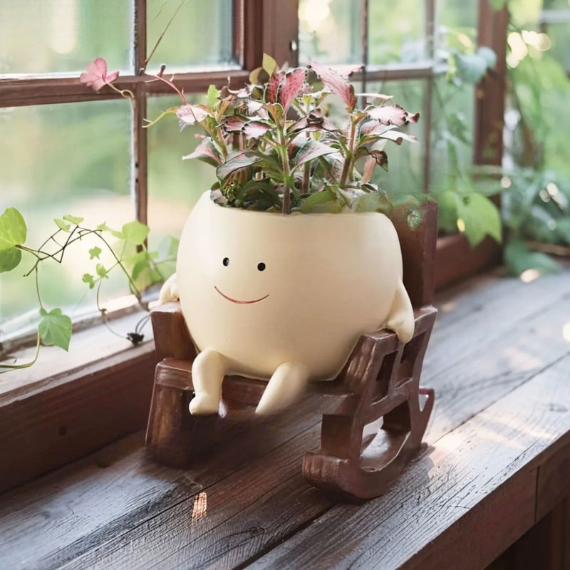 🎉Buy 2 Free Shipping😊Smiley rocking chair flower pot