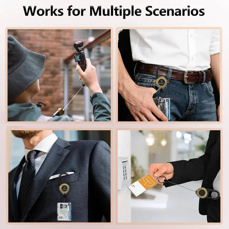 ⚡ Heavy‑Duty Retractable Keychain – Strong Retractable Key Holder with Steel Cable, Belt Clip, and 360° Swivel
