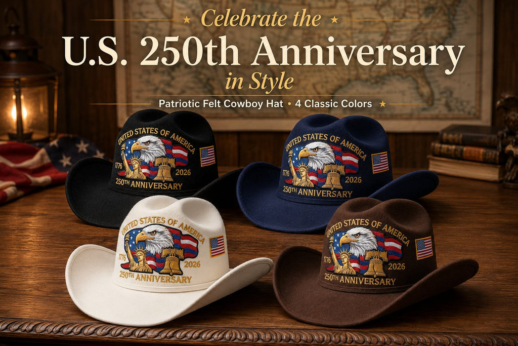 🔥LAST DAY 49% OFF - 🤠Unisex Patriotic-Themed Felt Cowboy Hat🦅💙