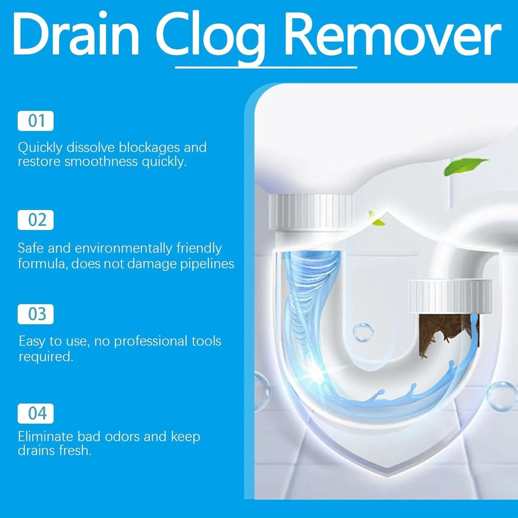 Fast Dissolve Drain Clog Remover Tablets Household Pipe Deodorant Cleaner
