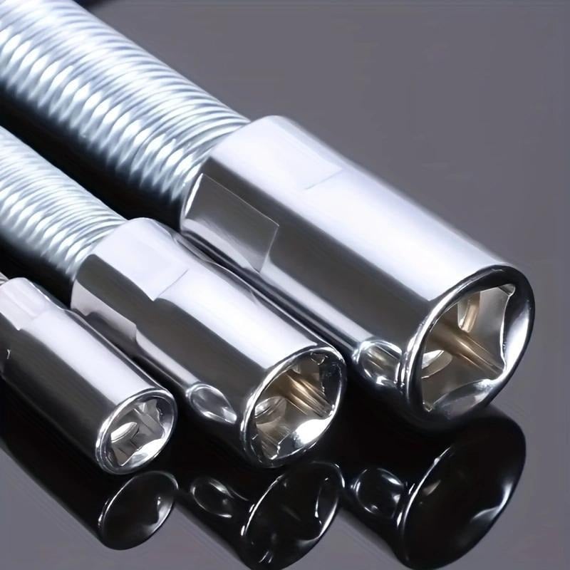 2026 Hot Sale💖1/2 Inch 35cm Socket Ratchet Wrench Set - 3 Bendable Shafts, Wrench Extender Tool, Connecting Rod
