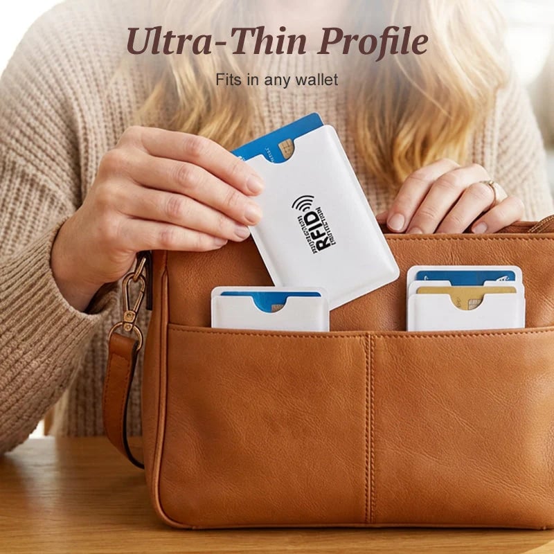 [8-Pack] RFID Blocking Sleeves: Slim & Lightweight Protection for Credit & ID Cards