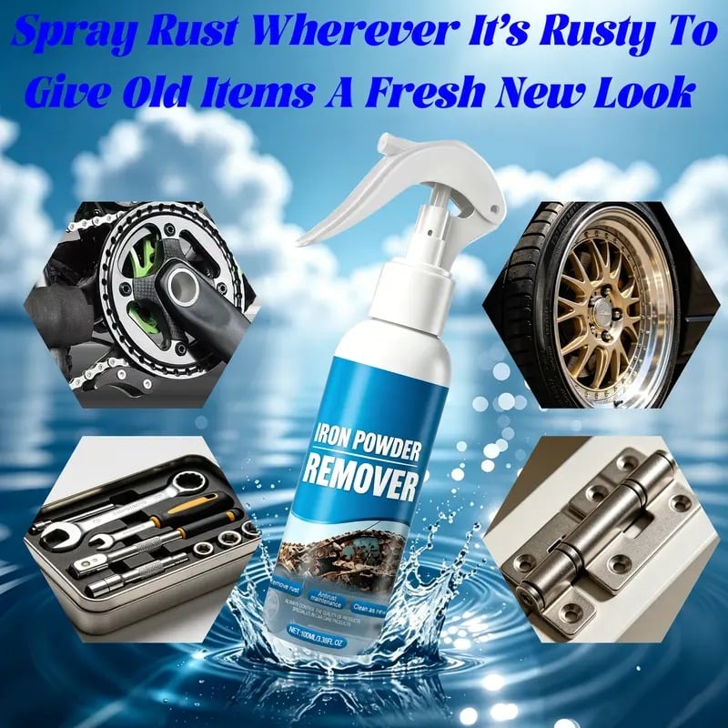Automotive Rust Remover Spray 100ML – Fast-Acting Iron & Rust Cleaner for Wheels, Rims, Metal Surfaces