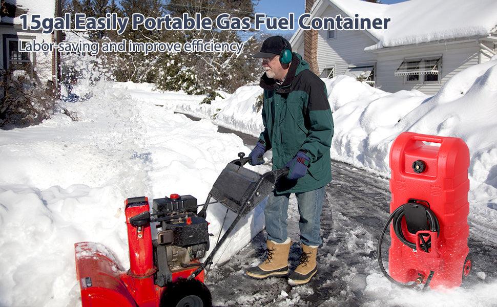 15 Gallon Portable Fuel Caddy with LE Pump & 10ft Hose