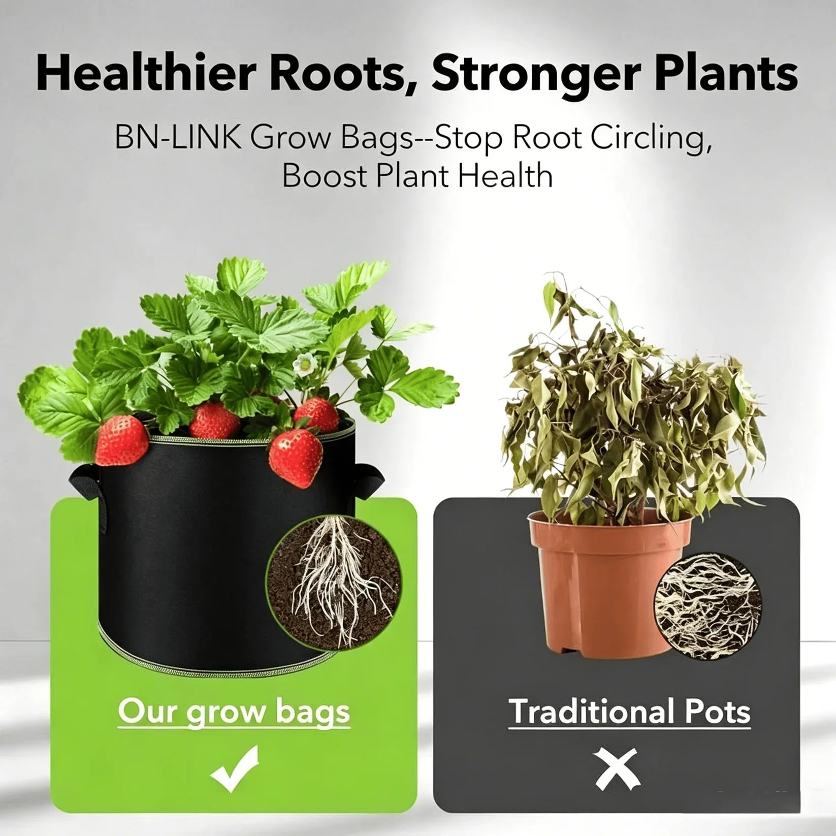 🌱 5-Pack 5 Gallon Grow Bags – Heavy Duty Aeration Fabric Pots with Handles for Vegetables, Flowers & Fruits