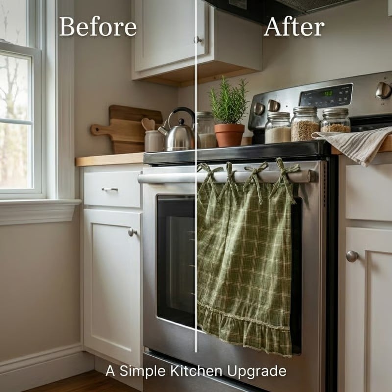 Elegant Handmade Oven Skirt – A Simple Upgrade for a Beautiful Kitchen ✨👩‍🍳🏡