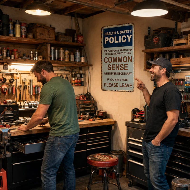 🔥LAST DAY 50% OFF - 😂🤘Sarcastic "Common Sense Policy" Vintage Metal Sign