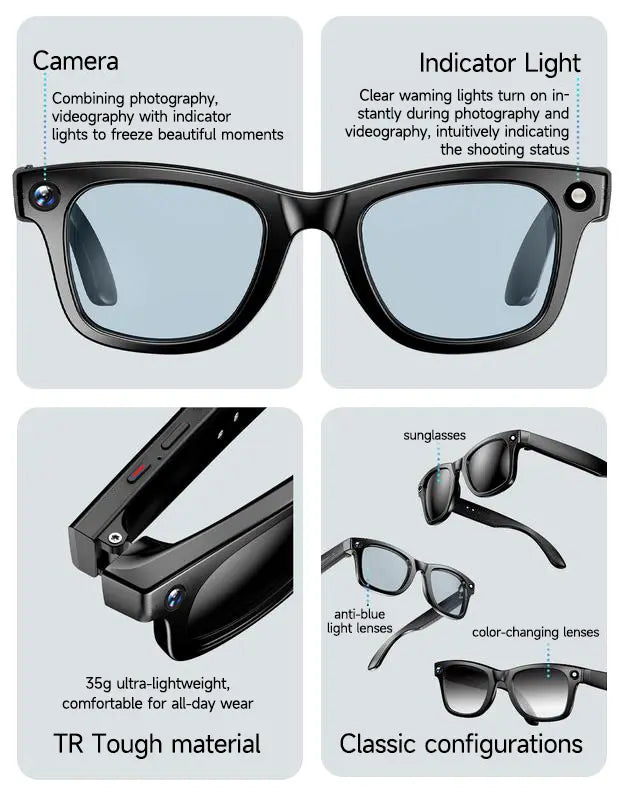 😎Next-Gen AI Smart Glasses – 8MP Camera, 160+ Languages & Hands-Free Video