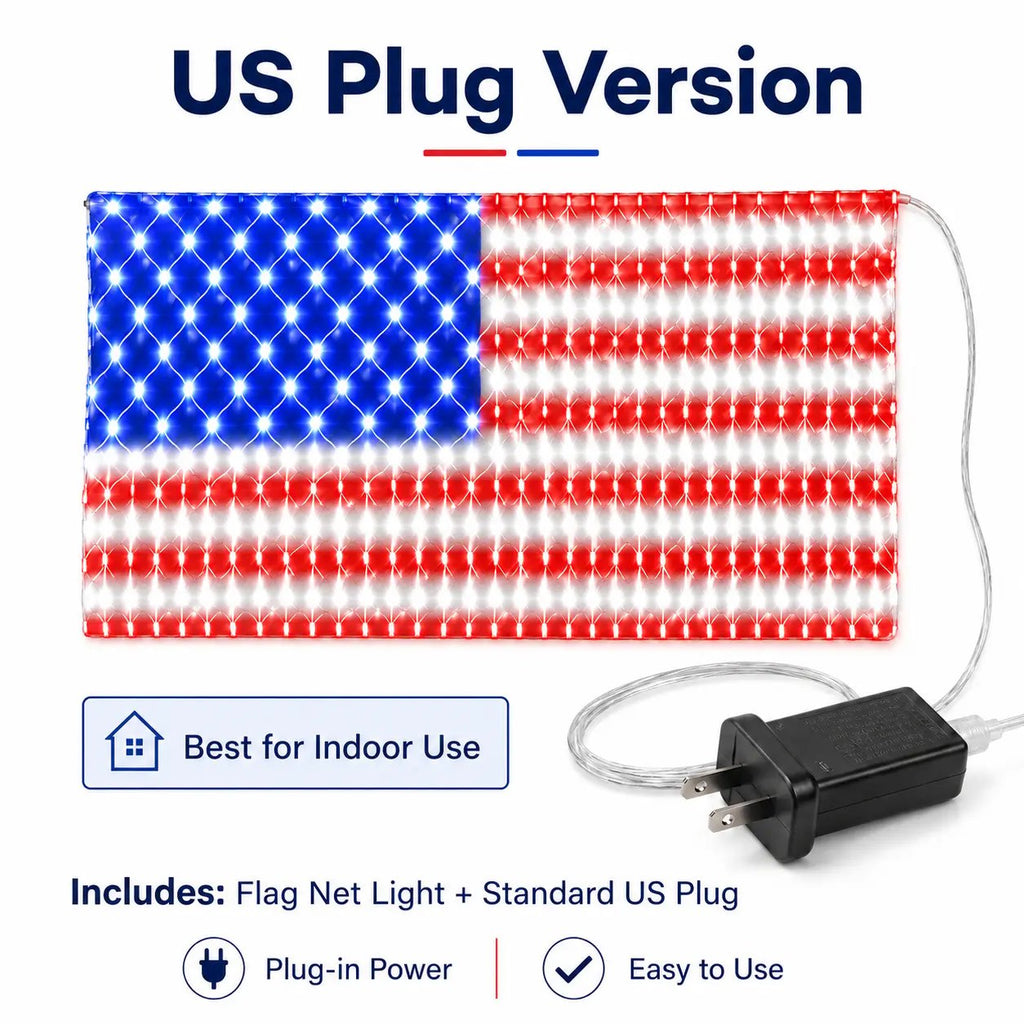 🔥Last Day: 49% OFF-Solar American Flag Net Lights