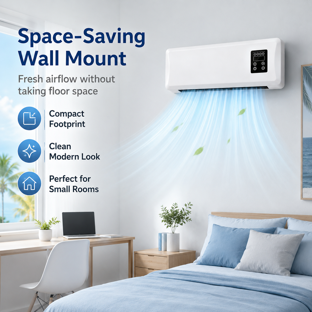2-in-1 Wall Mounted Air Cooler & Heater with Remote Control