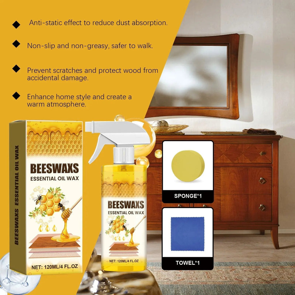 🔥LAST DAY 49% OFF - 🐝TrueRelief Beeswax Wood Polish Spray - ✨Shine & Protect Instantly 🏠