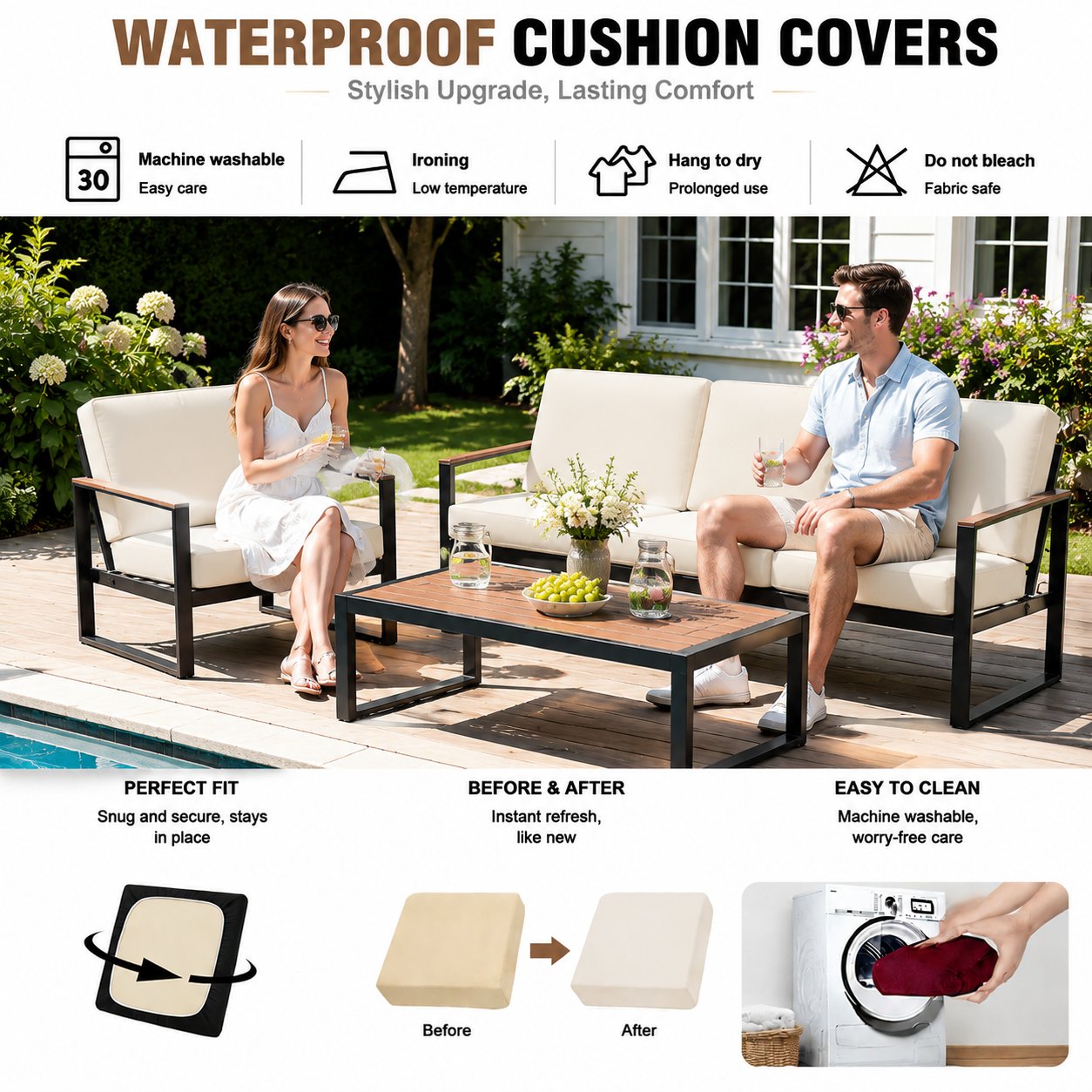 🪑 Stretch Sofa Cushion Covers Set (4 / 8 / 12 PCS)