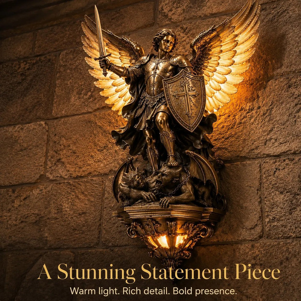 🔥LAST DAY 50% OFF⏰-St. Michael Guardian Angel Wall Light🕊️