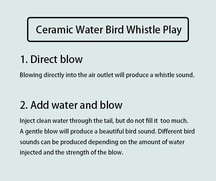 🐦 Ceramic Water Bird Whistle – Handcrafted, Realistic Chirping, Add Water to Sing (3PCS Set)