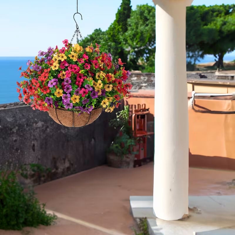 FREE SHIPPING!🔥Simulated Hanging Flower Basket 🌸No Watering💧. No Wilting. Just Perfect Blooms.