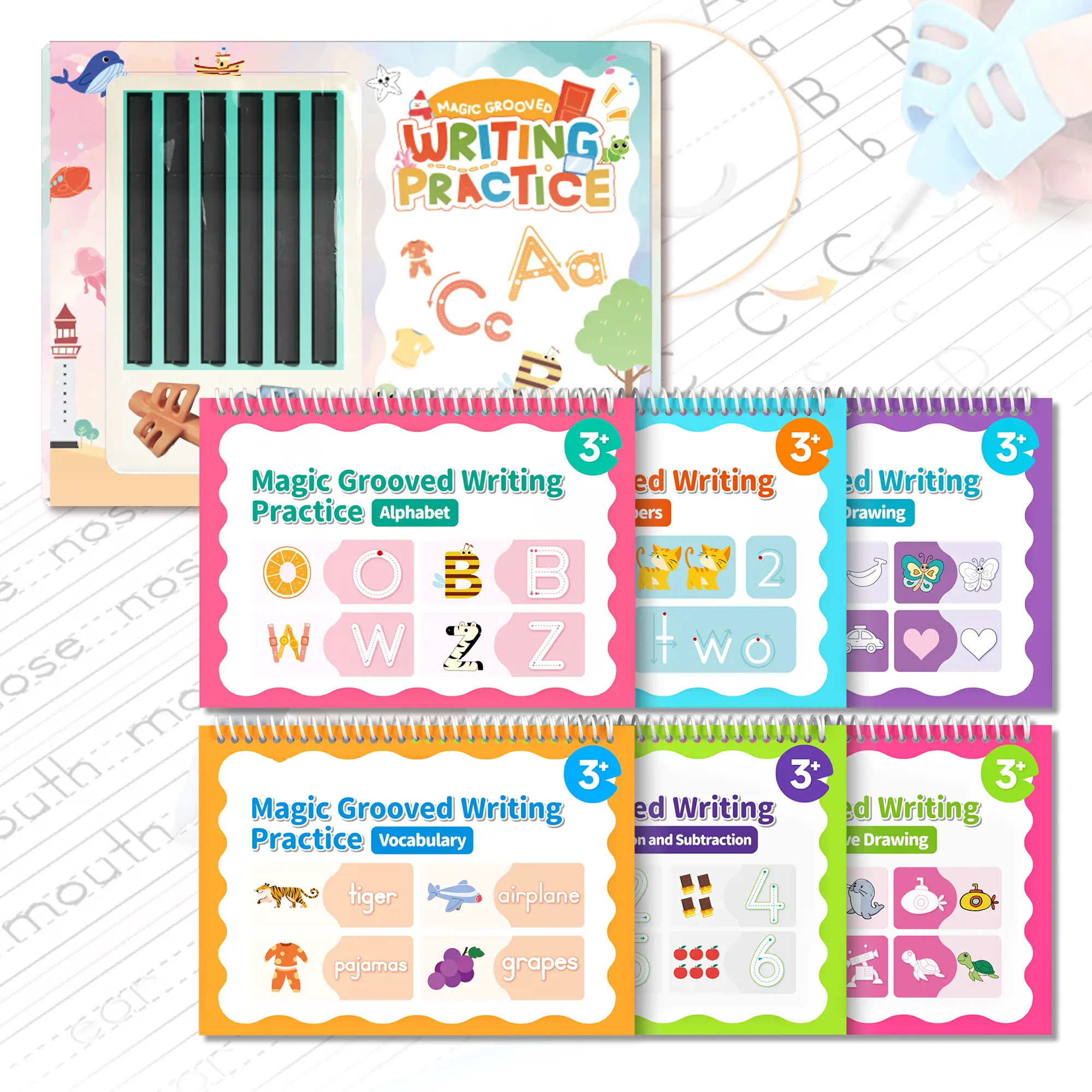 🔥Kids Reusable Groove Handwriting Practice Books 6 Pack