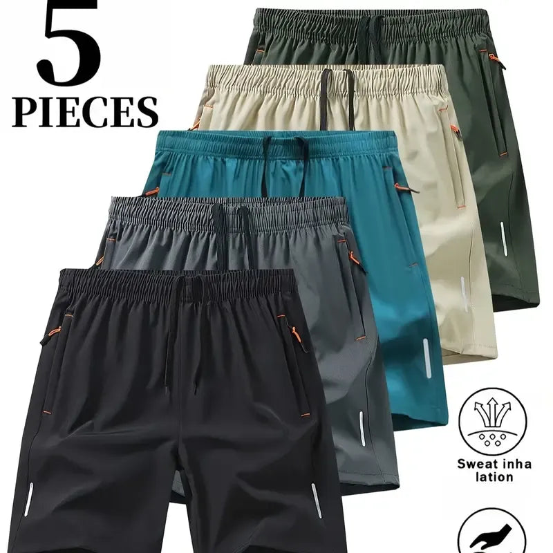 🎉 Men's 5-Pack Quick-Dry Shorts – Lightweight Breathable Athletic & Casual Shorts