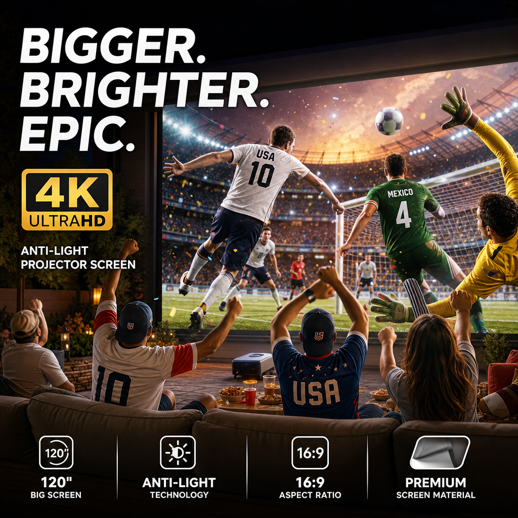 🔥World Cup Mega Sale - 50% OFF⚽️Backlit Projection Screen (16:9)🎥✨
