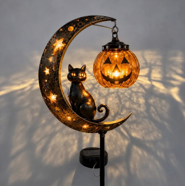 🌙 Solar-Powered Black Cat Garden Stake Light – Create a Magical Halloween Glow in Your Yard