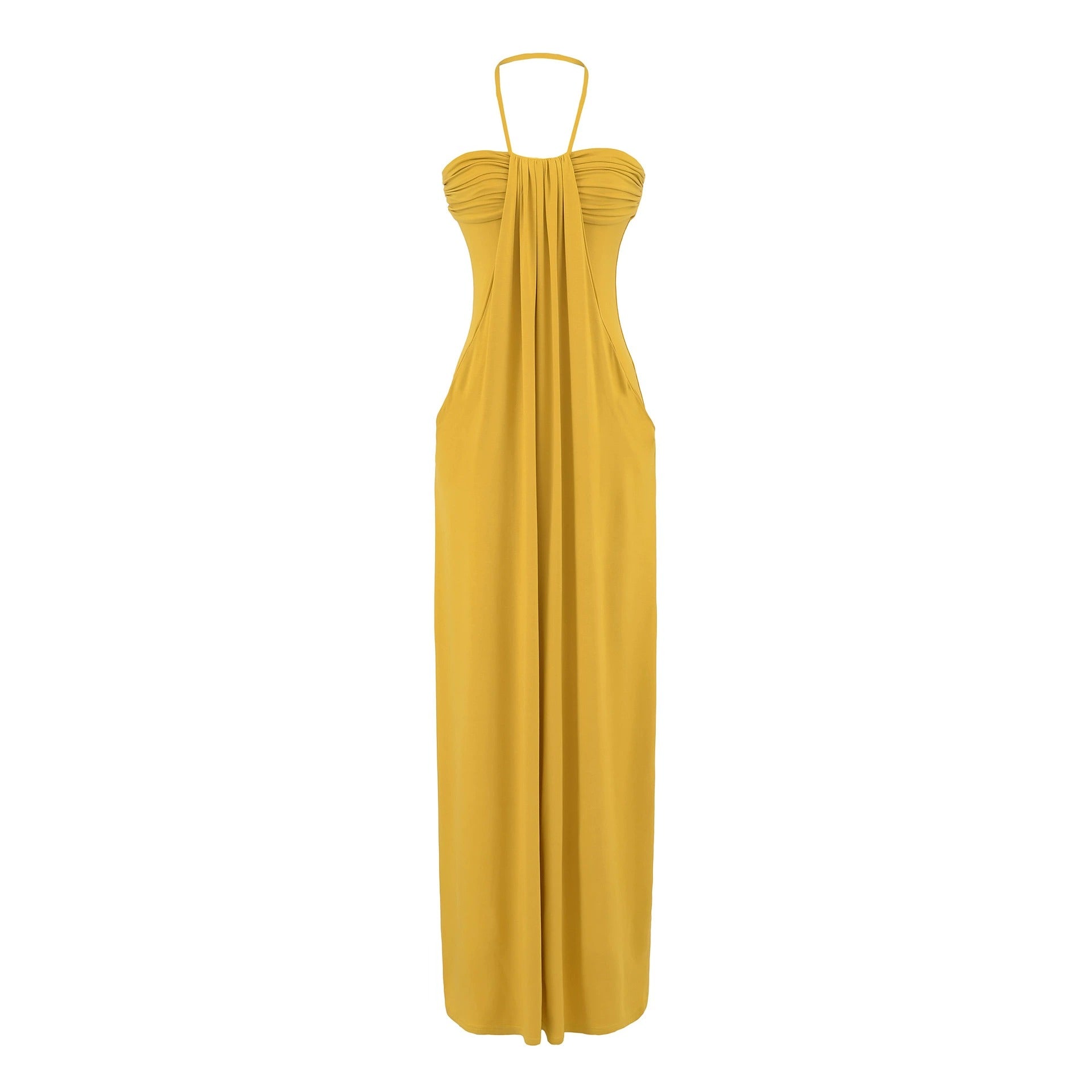 Halter Tie Back Maxi Dress with Pockets