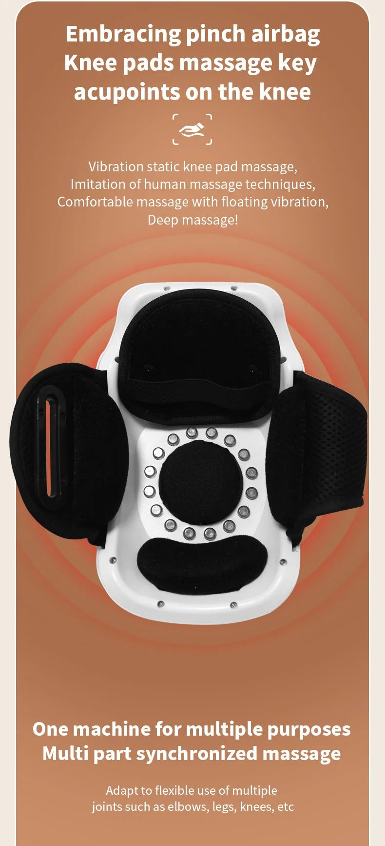Knee Massager Smart Heat, Red Light Therapy, and Vibration Massage - FSA or HSA eligible