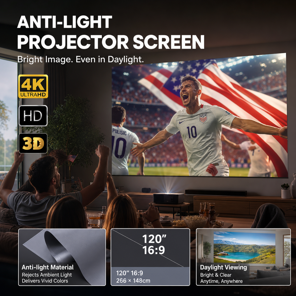 ⚽️World Cup Mega Sale - 50% OFF 🔥Backlit Projection Screen (16:9)🎥