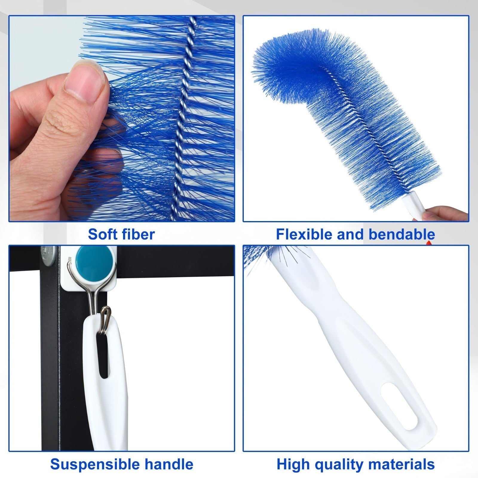 Bendable Fan Cleaning Brush – Reusable Microfiber Duster for Fans&Curtain