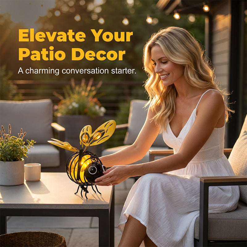 🌙🍃🪴Hanging Solar Bee Light – Warm Amber Glow, Flicker-Free, Perfect for Garden Parties, Camping, or Kids’ Rooms – Spread Joy Day and Night 🌞🌜