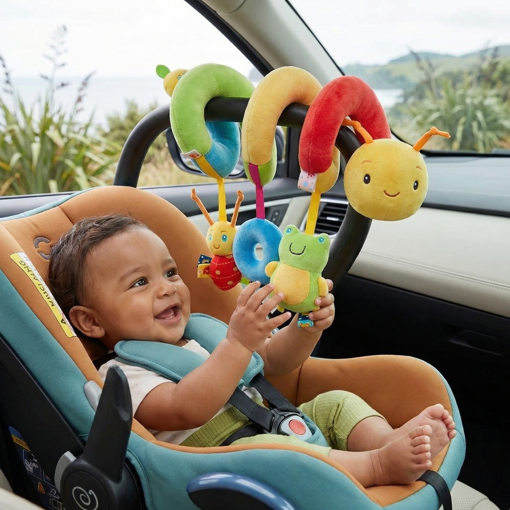 3-in-1 Caterpillar Rattle Toy for Home and On the Go