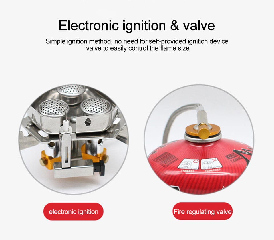 📢📢49% OFF !! ⏰Camping Gas Burner – 5800W, Piezo Ignition, Windproof 🔥