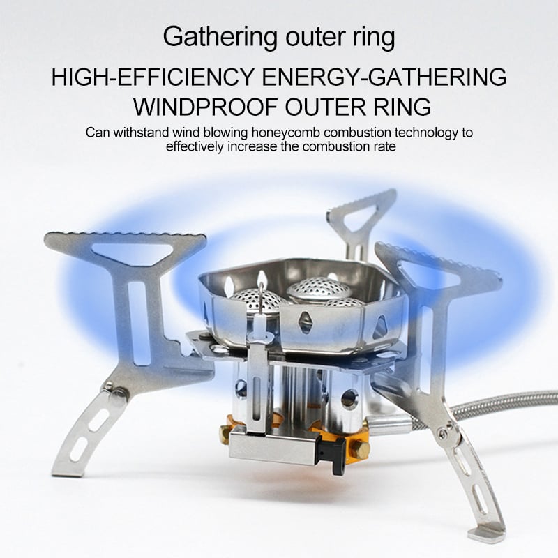 📢📢49% OFF !! ⏰Camping Gas Burner – 5800W, Piezo Ignition, Windproof 🔥