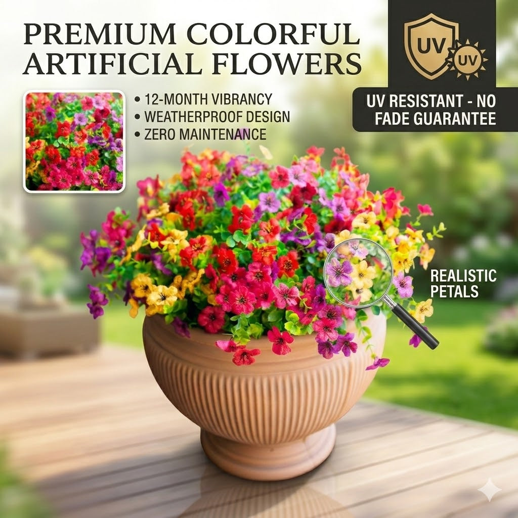 💐 UV-Resistant Colorful Artificial Flowers – 49% OFF Today Only 🌸